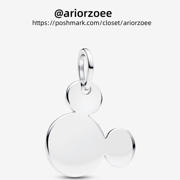Pandora Disney Mickey Mouse Engravable Dangle Charm|Pendant - Picture 1 of 2